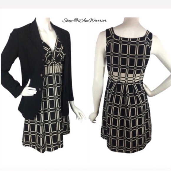 Eva Franco NWT textured windowpane a-line dress *shop@iamwarrior - Picture 5 of 9